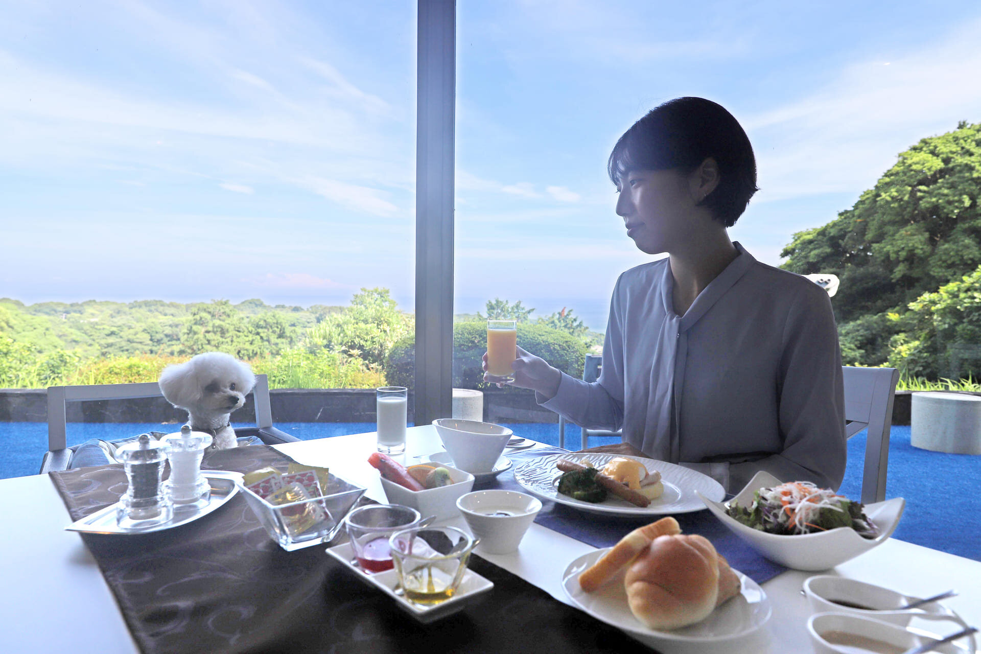 朝食もわんちゃんと一緒